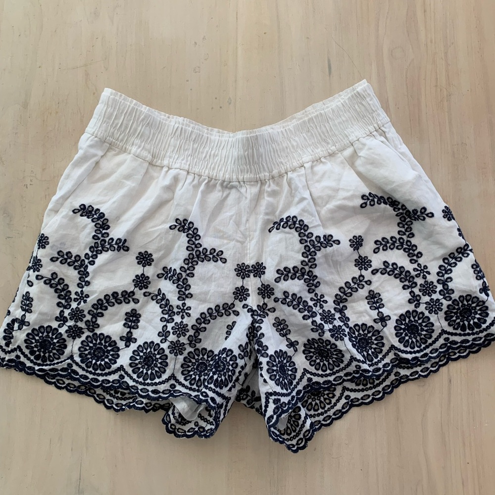 EUC • JCREW Embroidered Summer Shorts